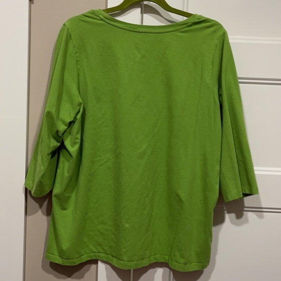 Denim&co Essentials green scoop neck 3/4 sleeve Top size - 1X - Picture 5 of 5